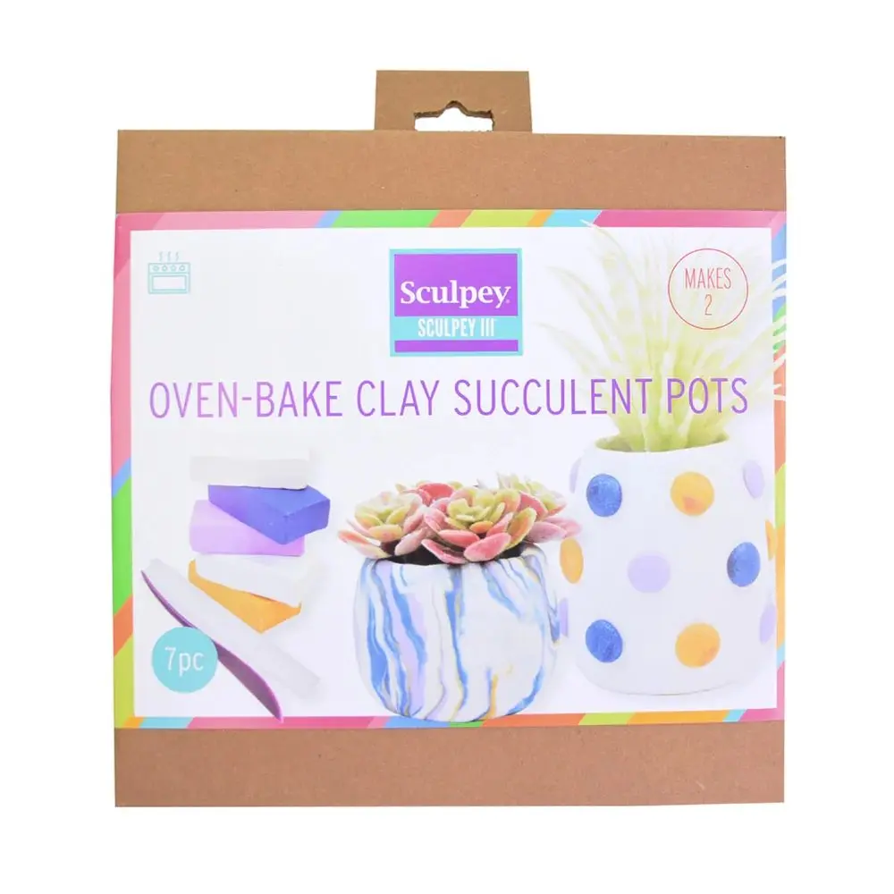 Sculpey sada na výrobu květináčků na sukulenty -