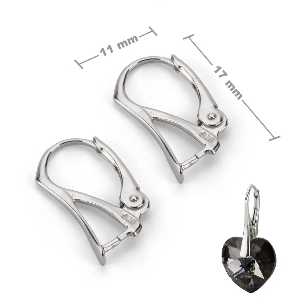 Stříbrné mechanické náušnicové háčky 17 x 11 mm -