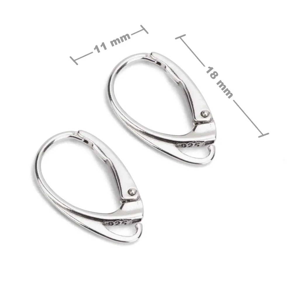 Stříbrné mechanické náušnicové háčky 18 x 11 mm -