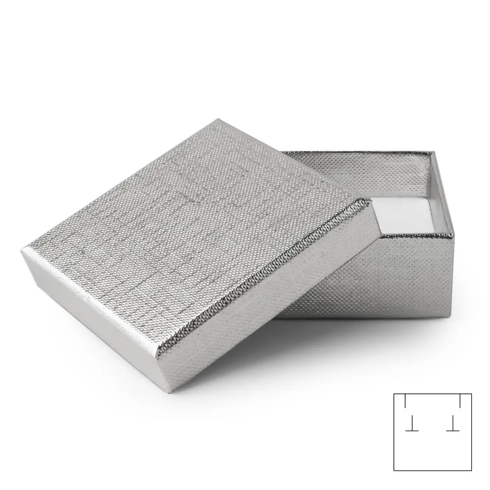 Dárková krabička na šperk stříbrná 65x65x25mm -