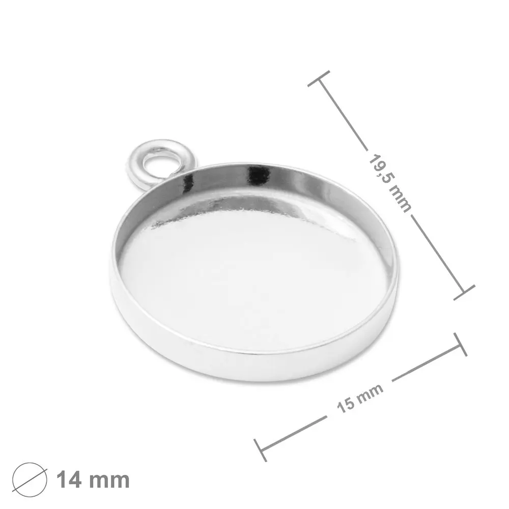 Stříbrný přívěsek s lůžkem 14 mm -