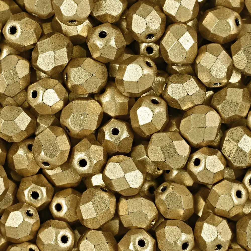 Manumi české broušené korálky 6 mm Matte Metallic Flax -