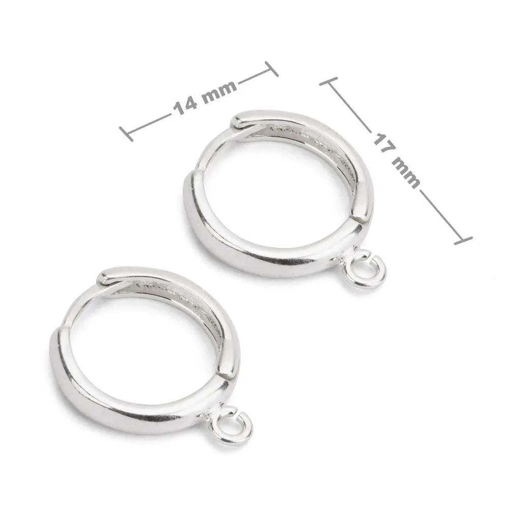 Stříbrné mechanické náušnicové háčky 17 x 14 mm -