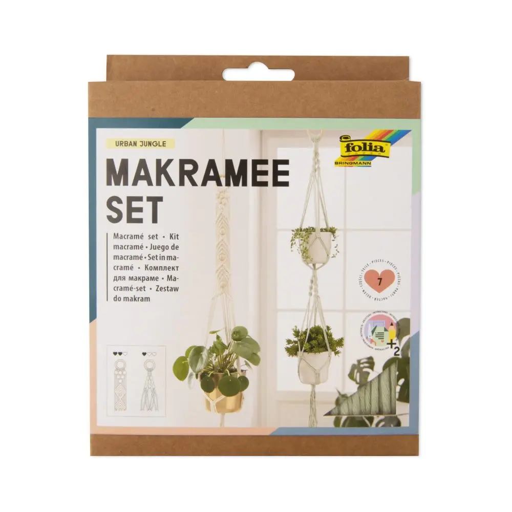 Macramé startovací sada závěs na květináč - 3 ks