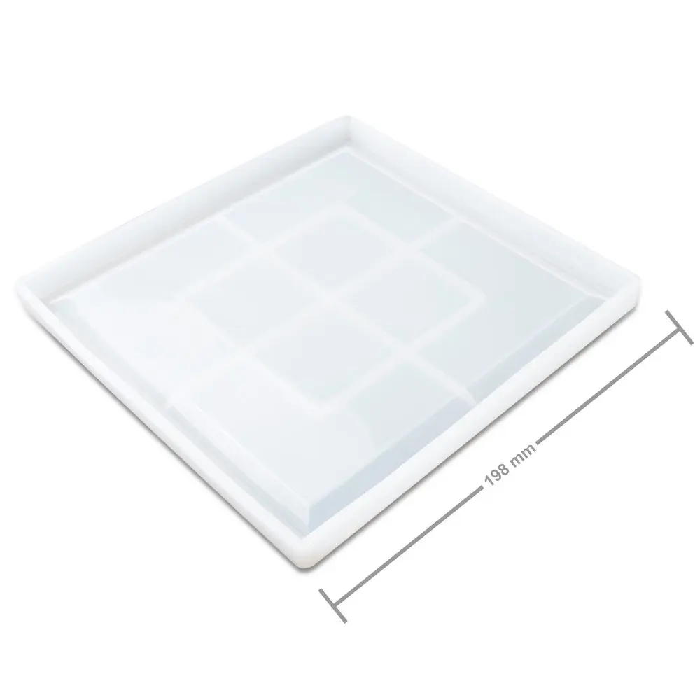 Manumi Silikonová forma na odlévání křišťálové pryskyřice podtácek čtverec 198x198x15mm - 1 ks