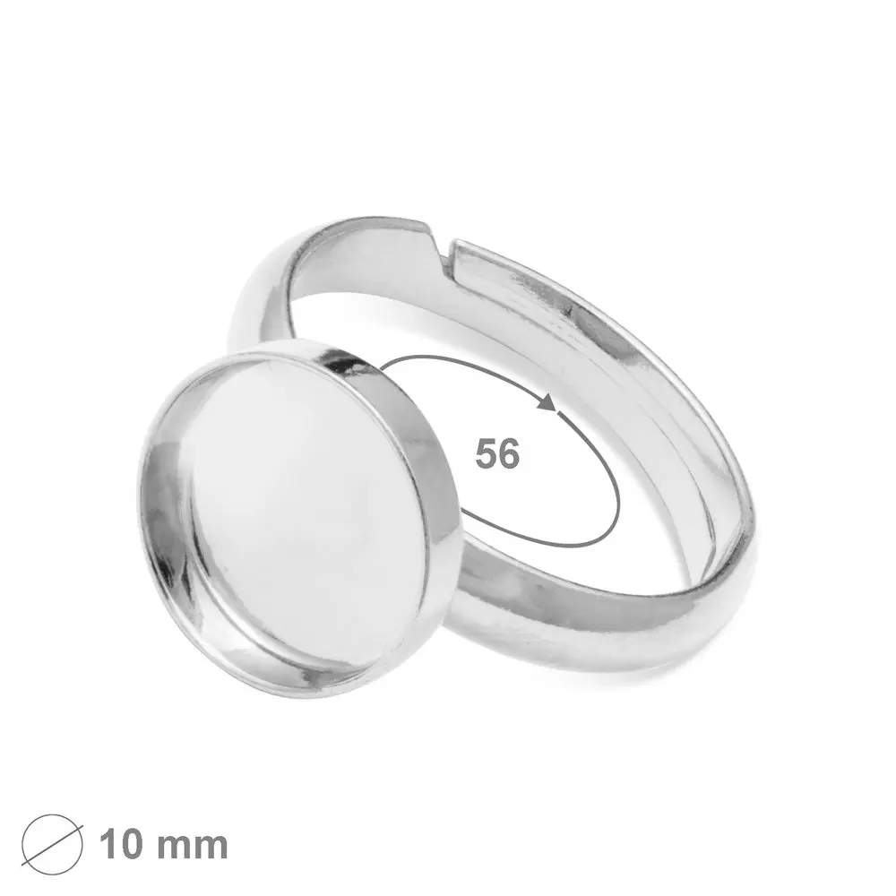 Stříbrný základ na prsten s lůžkem 10 mm -