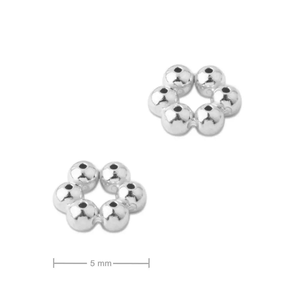 Stříbrný distanční kroužek 5 x 2 mm -