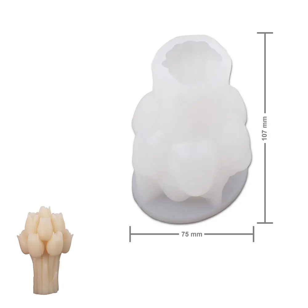 Manumi silikonová forma na odlévání kreativní hmoty 75 x 107 mm ve tvaru kytice tulipánů - 1 ks