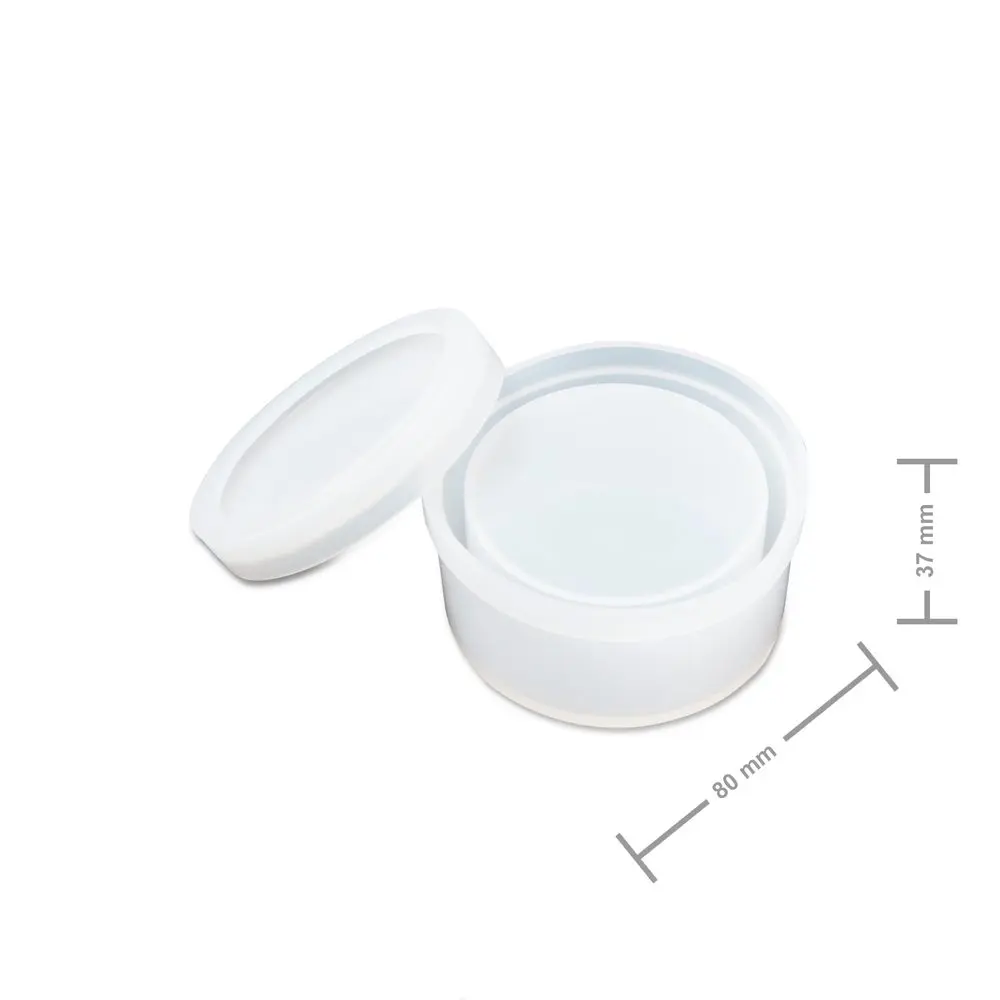 Manumi Silikonová forma na odlévání křišťálové pryskyřice kulatá krabička 80x37mm -
