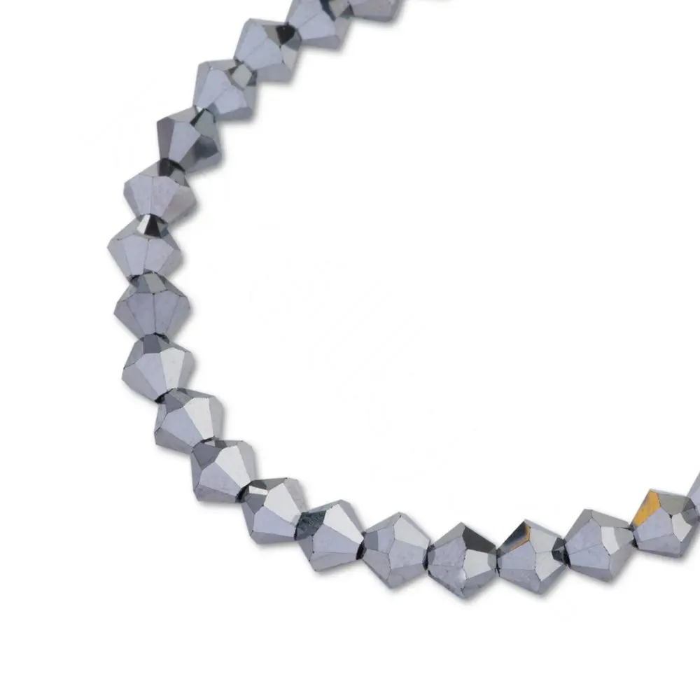 Preciosa MC perle Rondelle 4 mm Jet Hematite 2× -