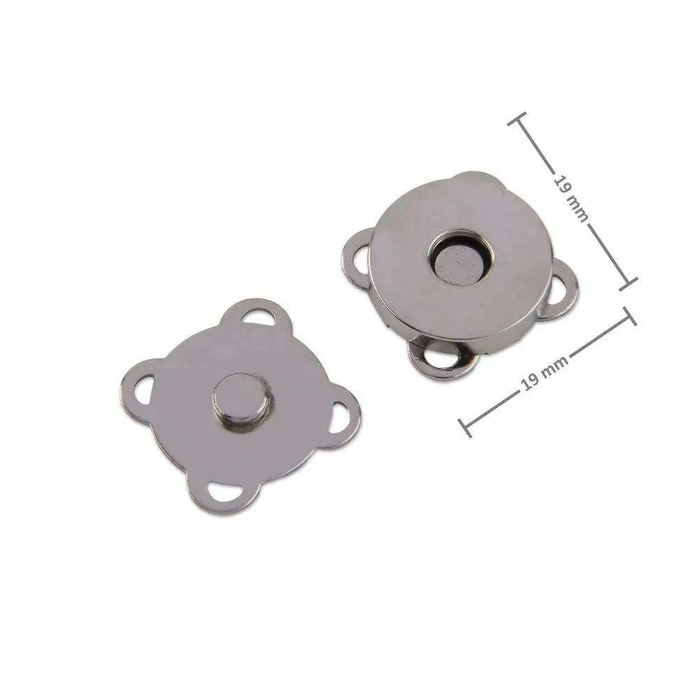 Galanterní magnetické zapínaní 19 x 19 x 5,5 mm v barvě platiny -