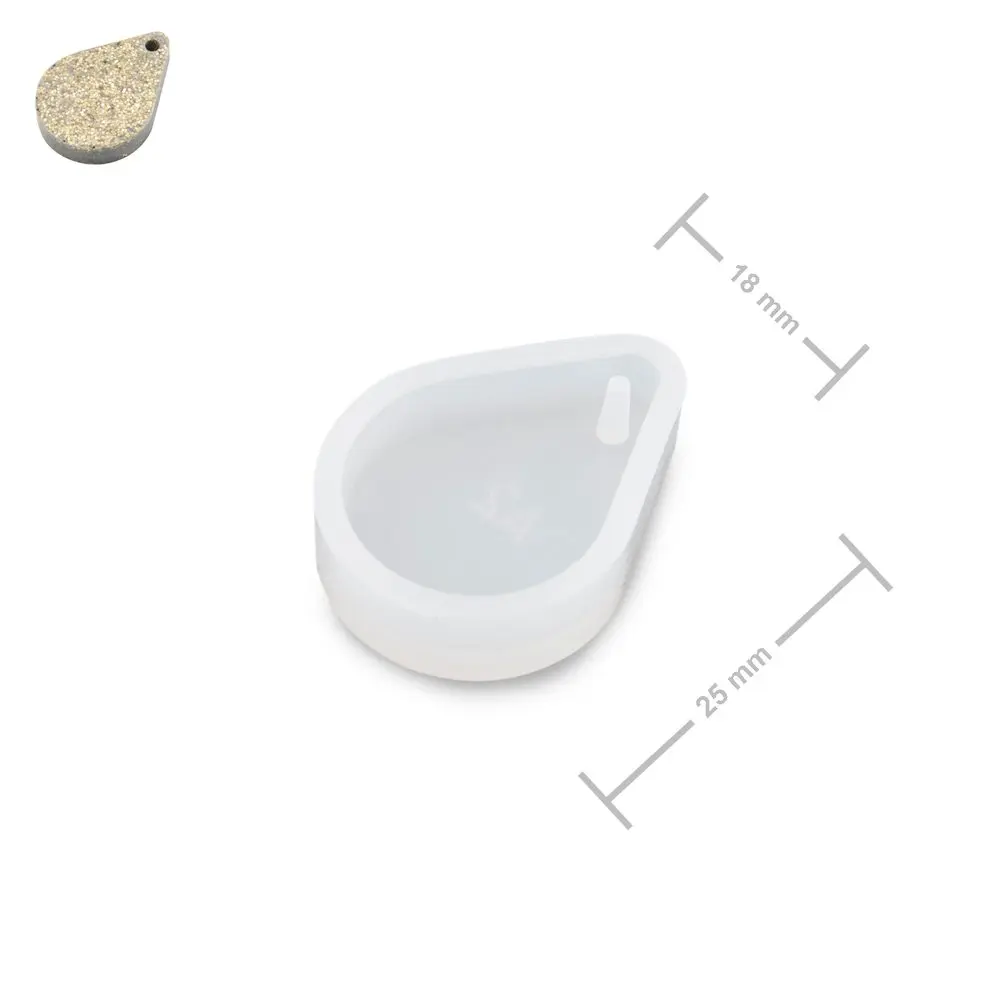 Silikonová forma na křišťálovou pryskyřici přívěsek kapka 25x18mm -