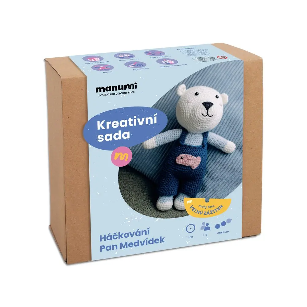 Manumi kreativní sada na háčkování pan Méďa - 1 ks