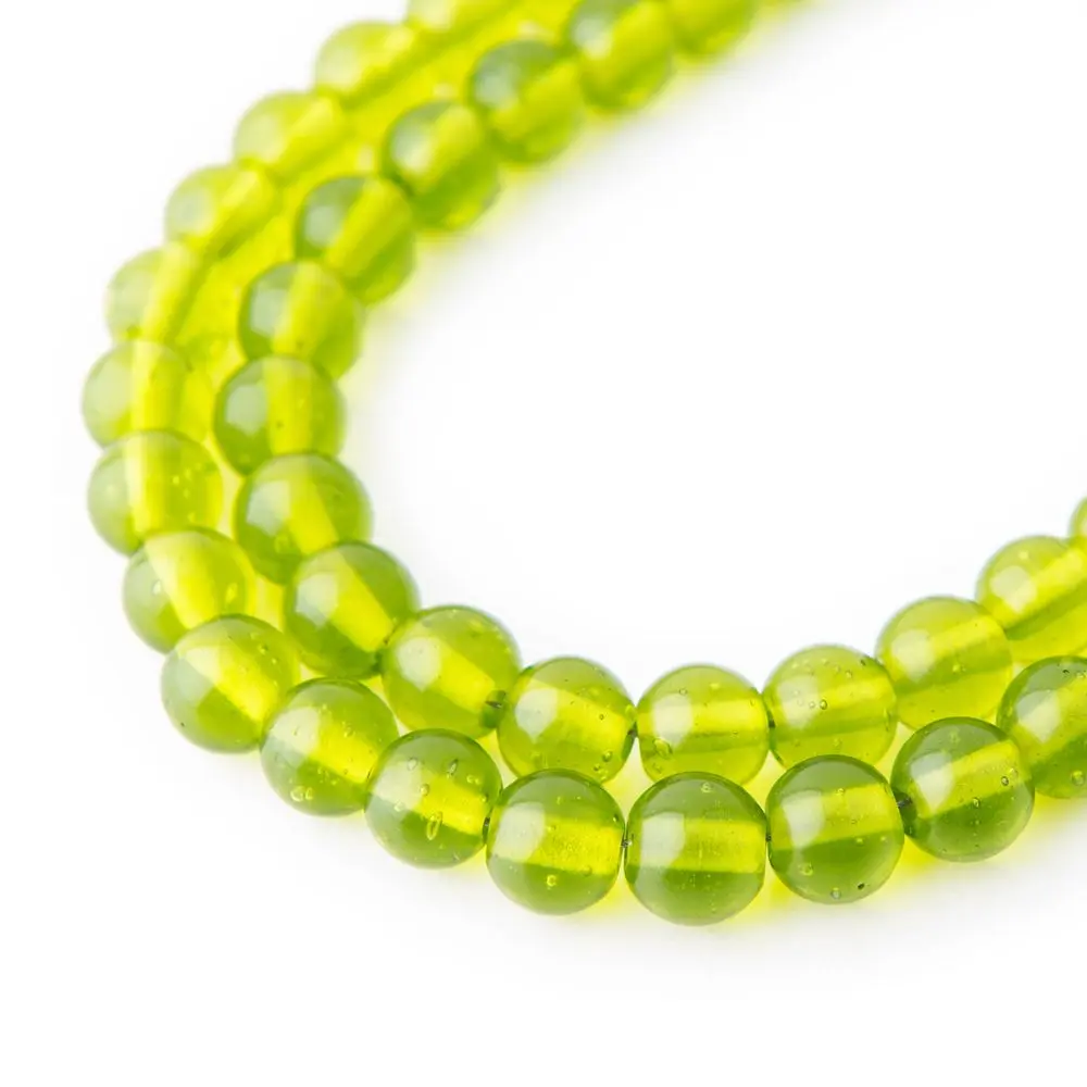 Skleněné Mala korálky 8 mm zelené -