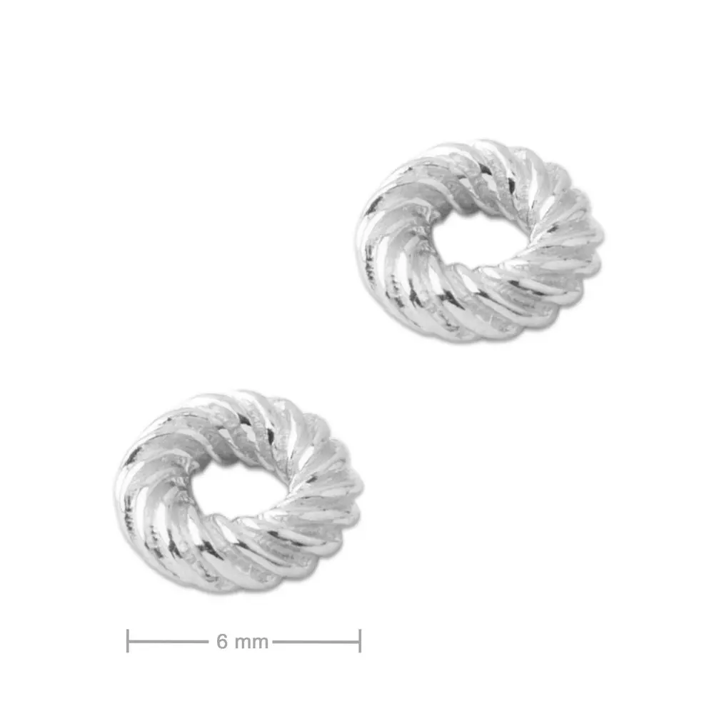 Stříbrný distanční kroužek 6 x 3 mm -