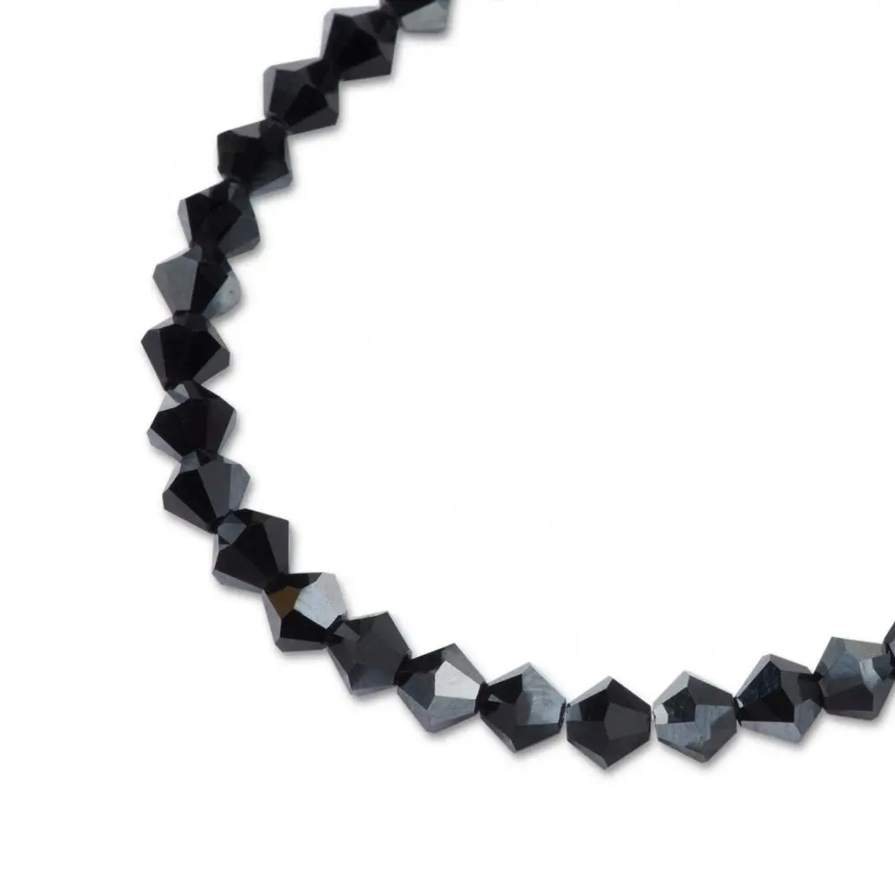 Preciosa MC perle Rondelle 4 mm Jet Hematite -