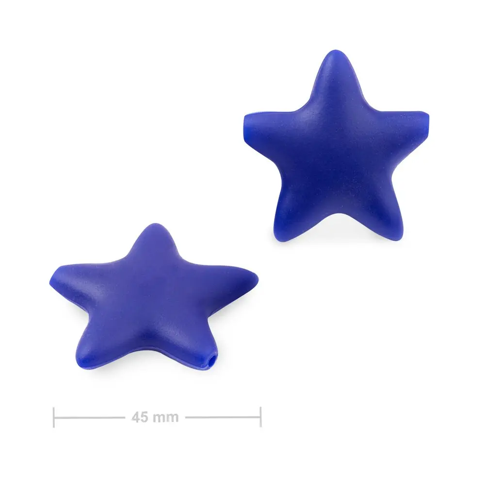 Silikonové korálky hvězdička 45x45 mm Navy Blue - 5 ks