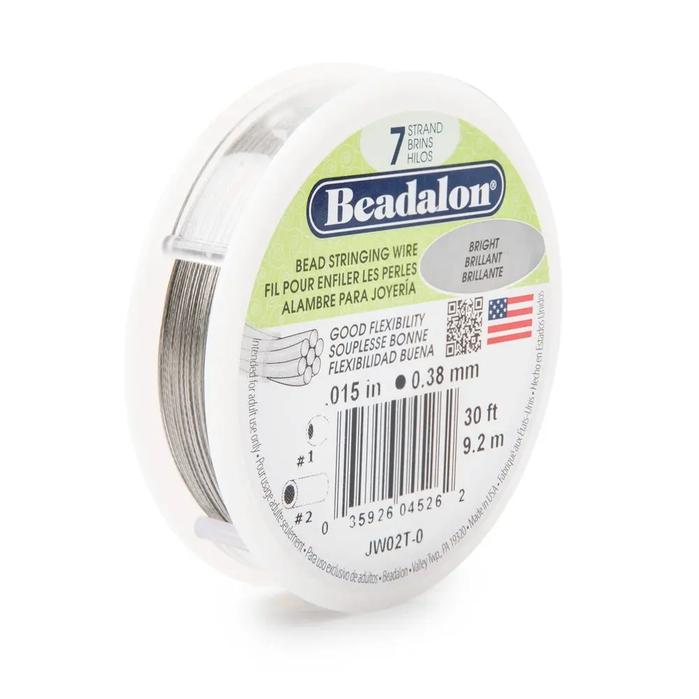Beadalon transparentní lanko 7 vláken 0,38 mm/9m -