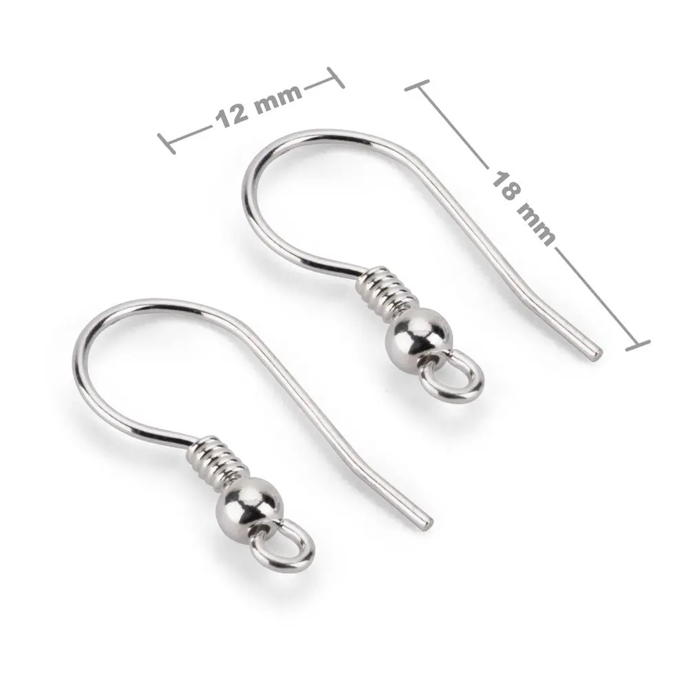 Stříbrné otevřené náušnicové háčky 18 x 12 mm -