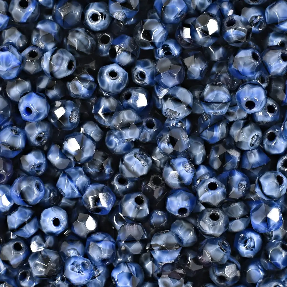 Manumi české broušené korálky 4 mm Blue Chroust -