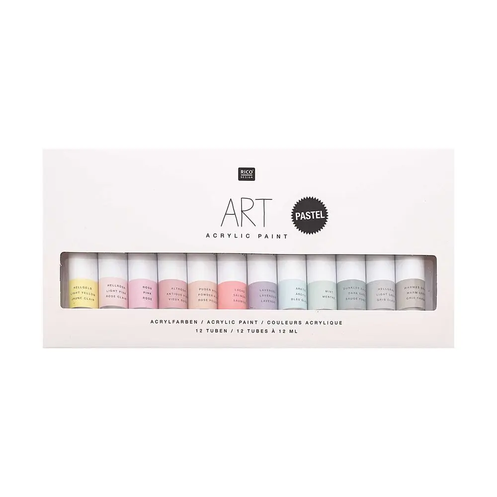 Rico Design Sada akrylových pastelových barev 12x12ml -