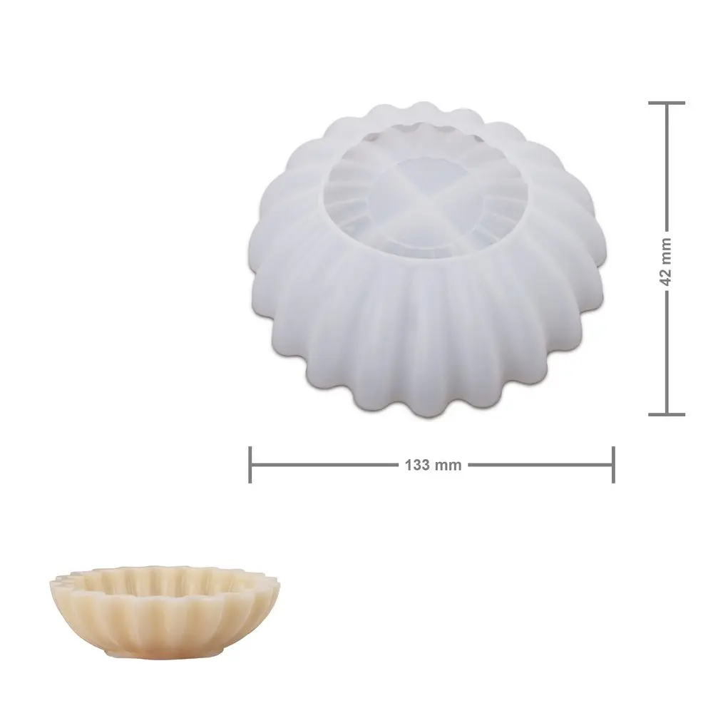 Manumi silikonová forma na odlévání kreativní hmoty 133 x 42 mm ve tvaru misky s reliéfy -