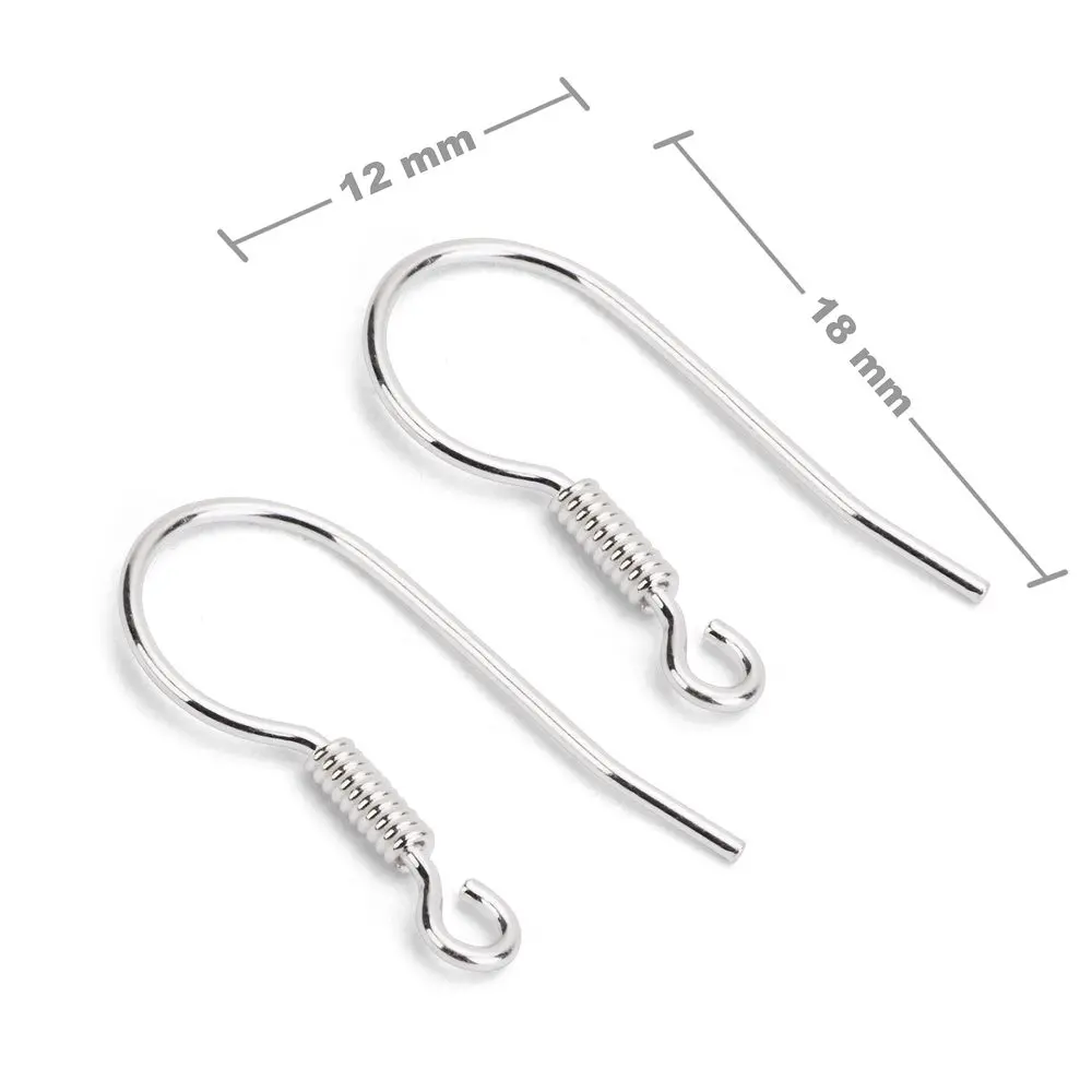 Stříbrné otevřené náušnicové háčky 18 x 12 mm -