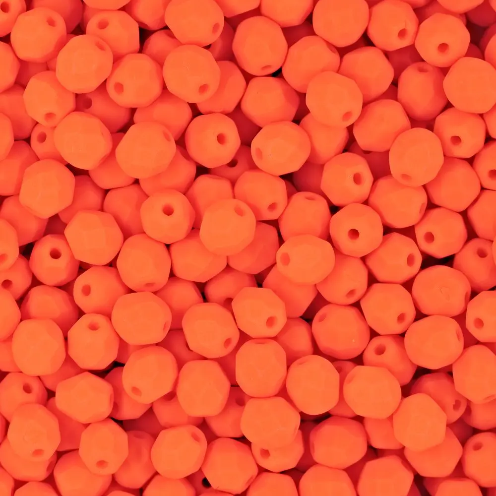Manumi české broušené korálky 4 mm Neon Orange -