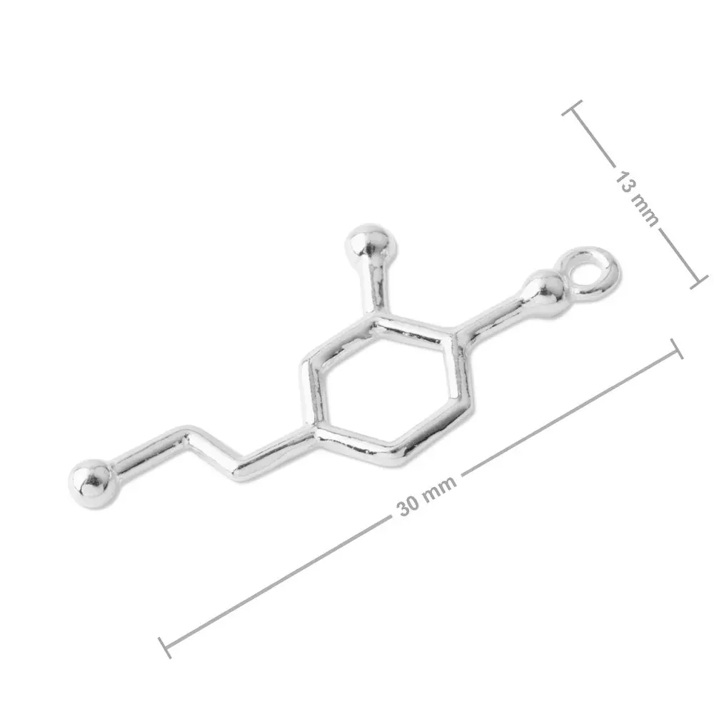 Stříbrný přívěsek chemický vzorec dopamin -