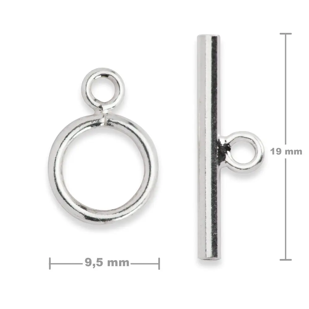 Stříbrné americké zapínání 9,5 mm -