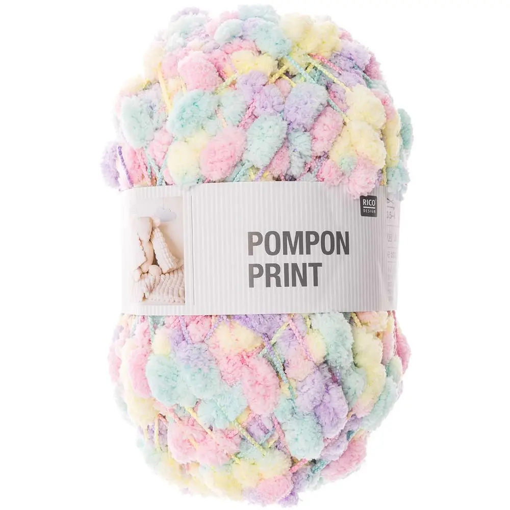 Rico design háčkovací bambulková příze POMPON Print duhová -