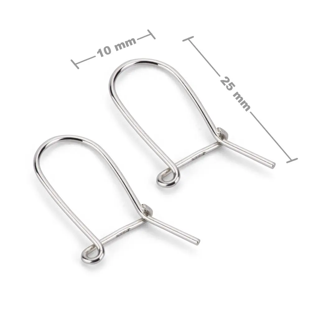 Stříbrné uzavřené náušnicové háčky 25 x 10 mm -