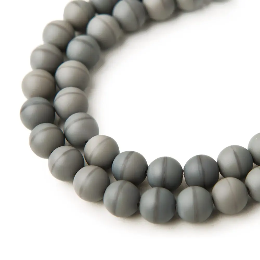 Manumi české skleněné mačkané kuličky 8 mm Dark Grey Opaque Matt -