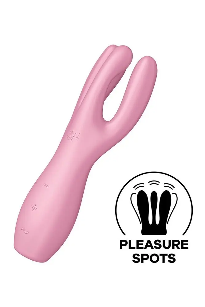 Satisfyer Threesome 3 - vibrační stimulátor klitorisu - dobíjecí - růžový