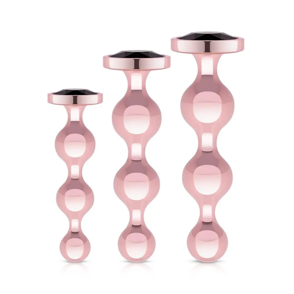 Rosy Gold - anální dildo set (růžové zlato)