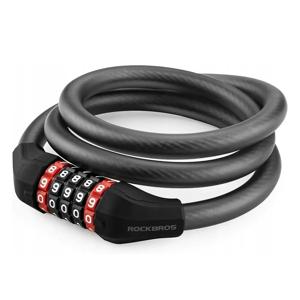 Rockbros RKS507-1BK Zámek na kolo, 1,8 m, černý