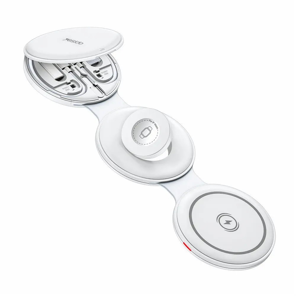 Yesido Bezdrátová nabíjecí stanice 5v1 (DS29) pro iPhone, Apple Watch, AirPods, bílá
