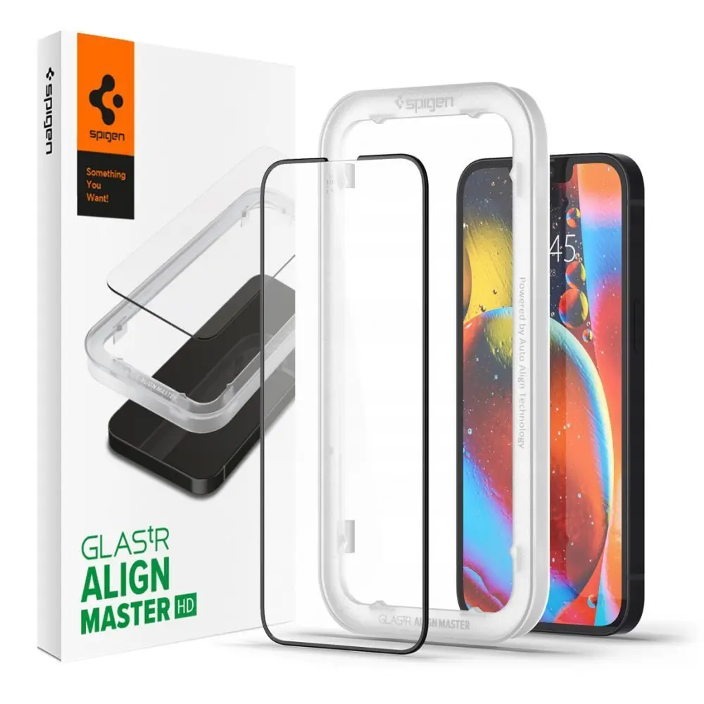 Spigen ALM Glass FC Tvrzené sklo, iPhone 13 / 13 Pro / 14 / 16e / 17e, černé