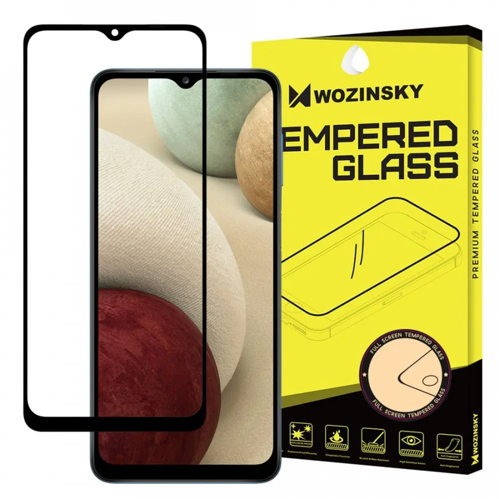 5D Tvrzené sklo pro Samsung Galaxy A12, černé