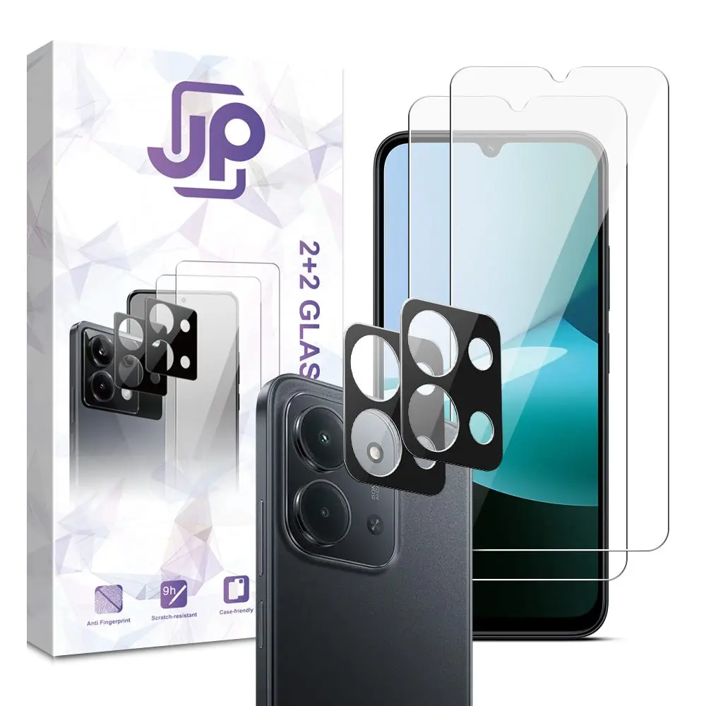 JP Combo pack, Sada 2 tvrzených skel a 2 sklíček na fotoaparát, Xiaomi Redmi 15C
