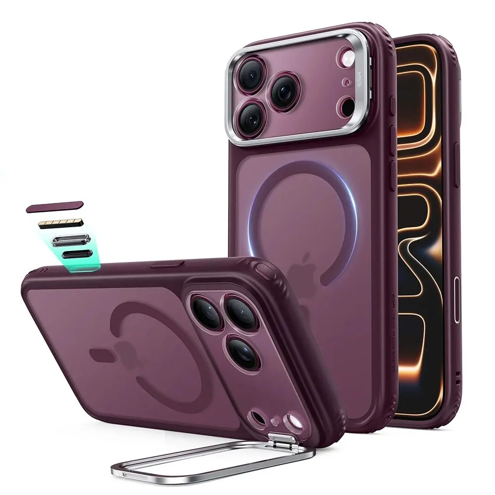 ESR Classic Hybrid Kickstand MagSafe, iPhone 17 Pro / 18 Pro, vínový