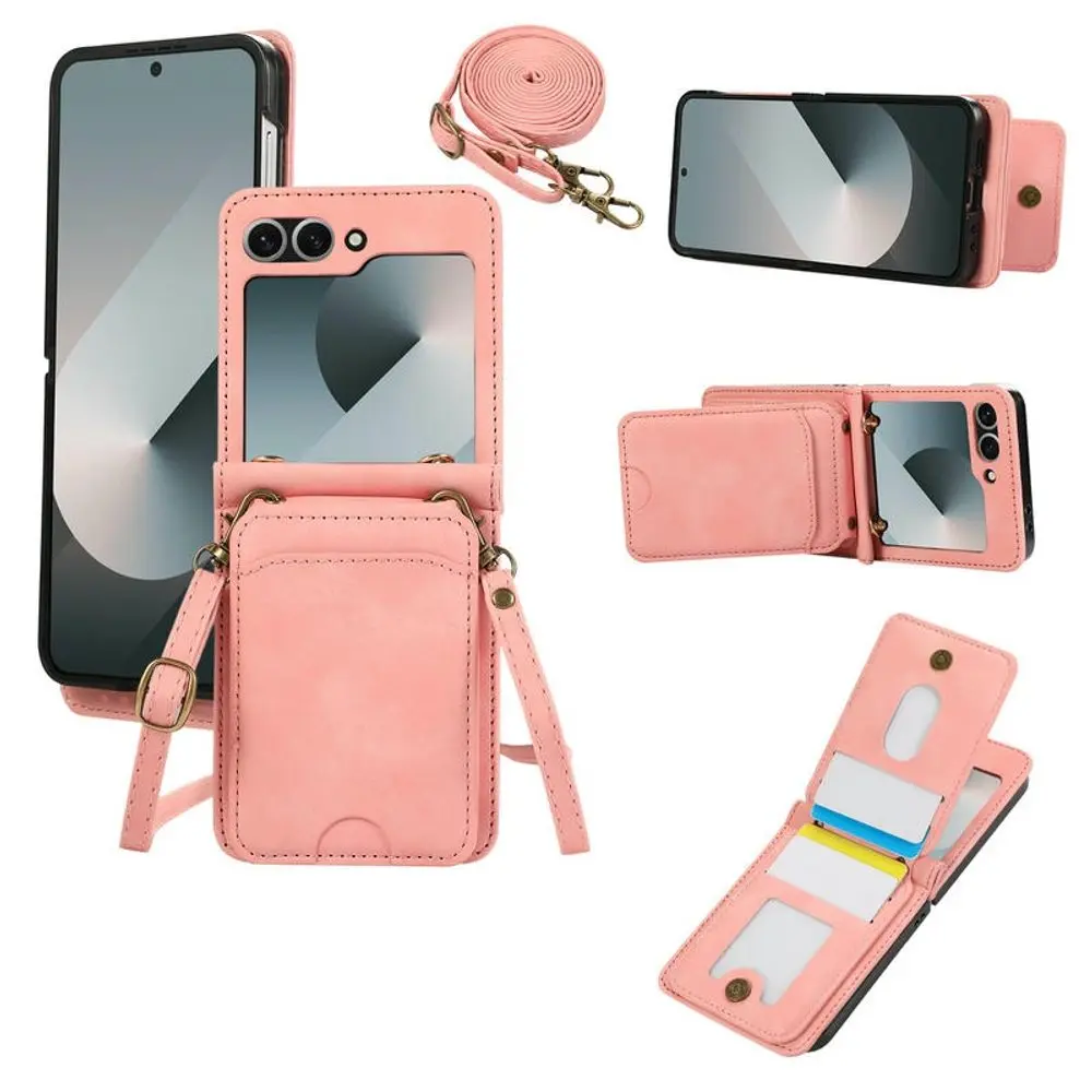 Crossbody obal, Samsung Galaxy Z Flip 6, růžový