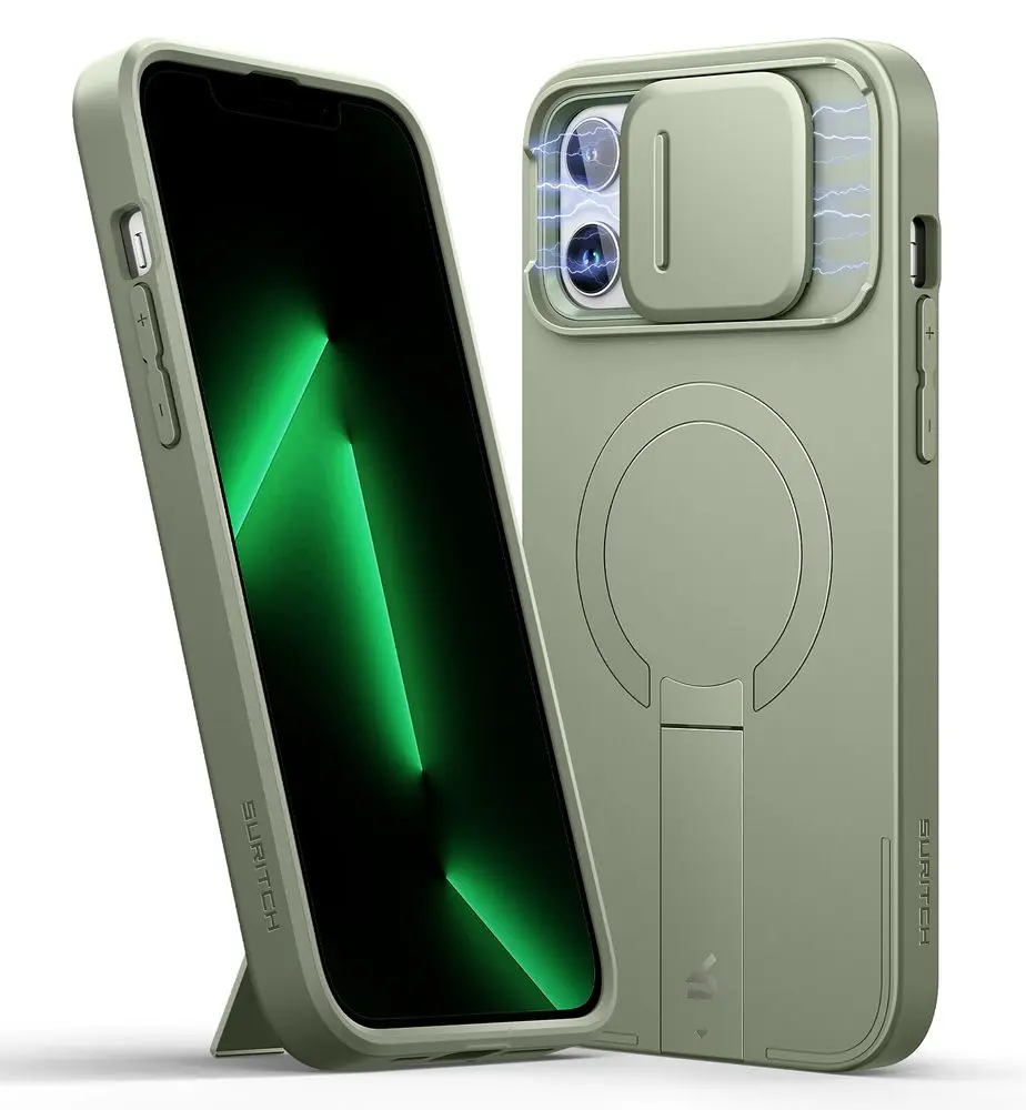 Suritch MagSafe Kickstand Camprotector obal iPhone 12 Pro Max / 13 Pro Max, zelený