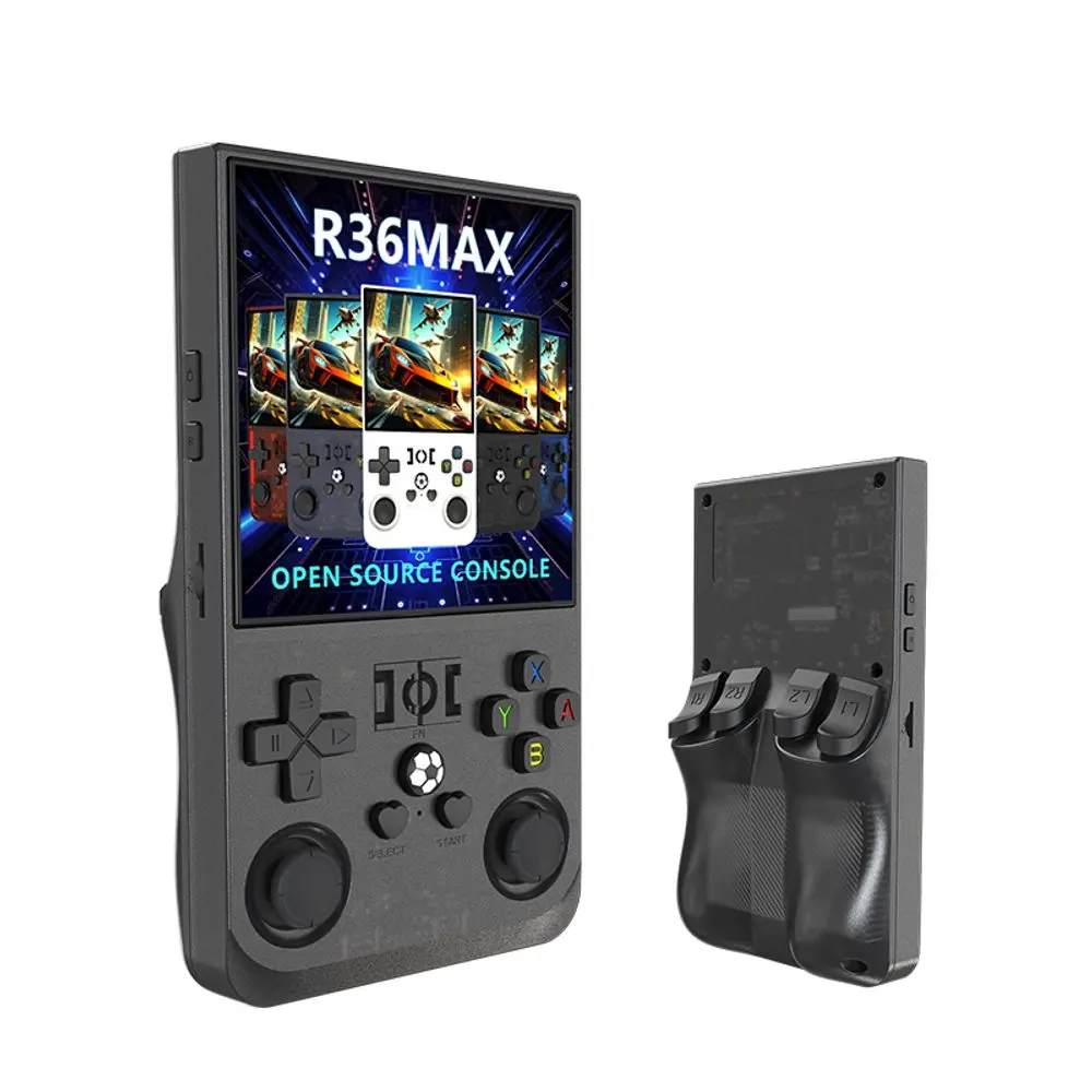 R36 Max Přenosná herní konzole s 4,0" IPS displejem, černá