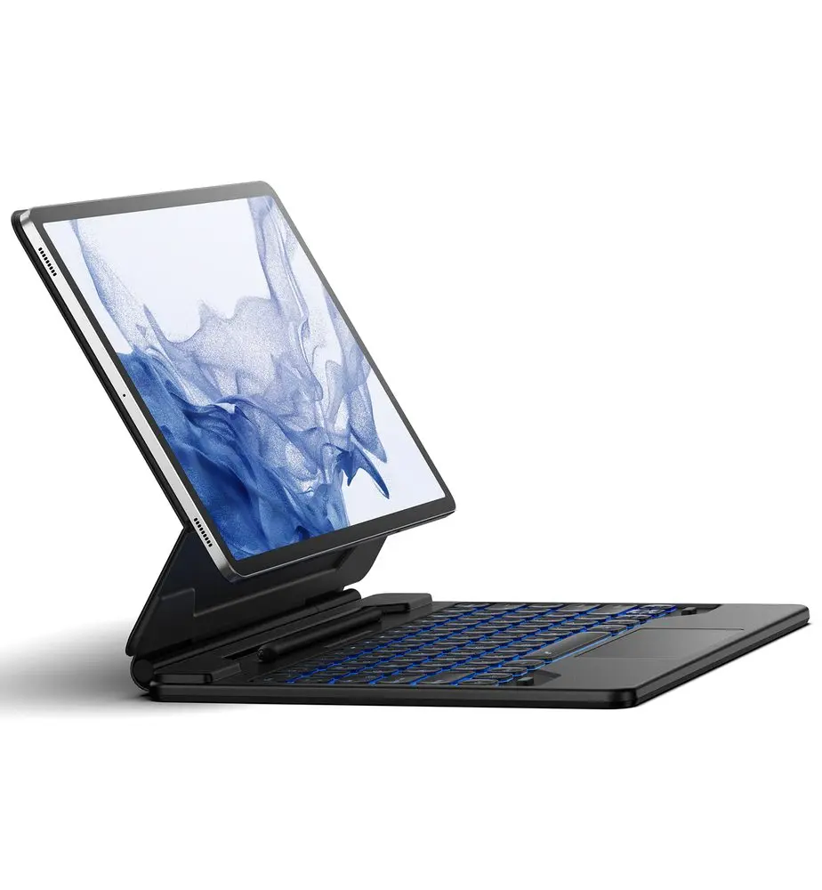 Dexnor magnetické pouzdro s klávesnicí, Samsung Galaxy Tab S7 FE / S7 Plus / S8 Plus / S9 Plus / S9 FE Plus / S10 Plus 12,4", černé
