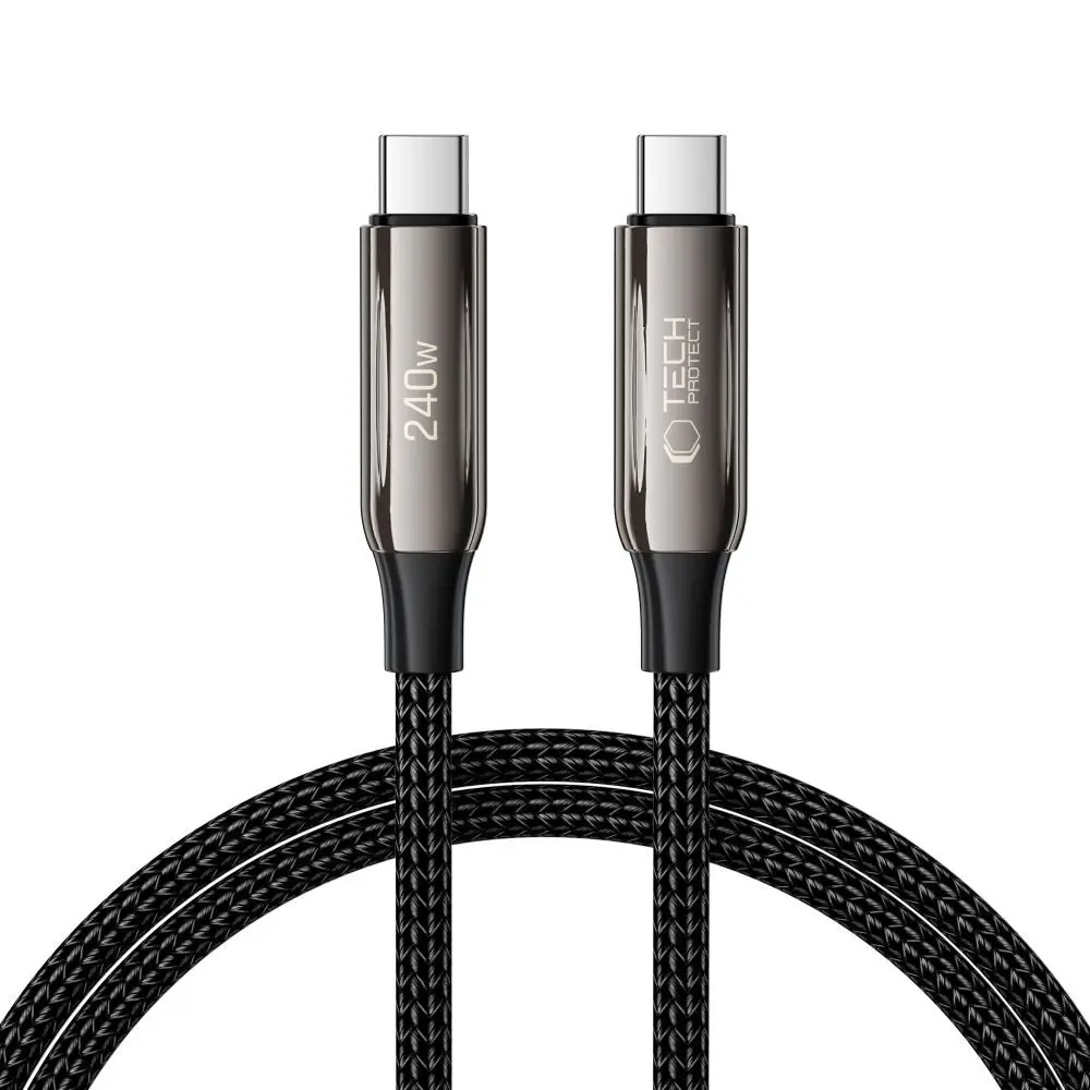 Tech-Protect UltraBoost kabel USB-C, PD240W/QC4.0, 1 m, černý