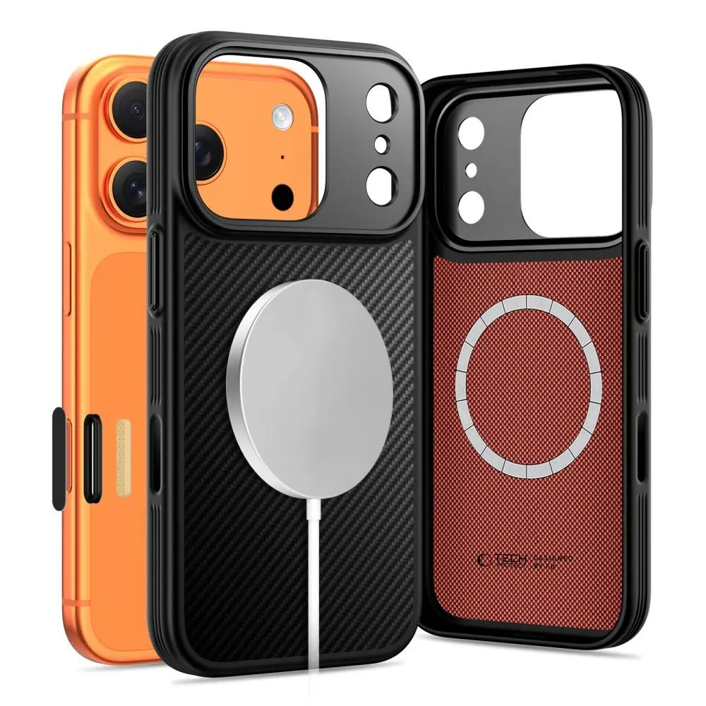 Tech-Protect Kevlar Aramid CC MagSafe obal, iPhone 17 Pro, černý