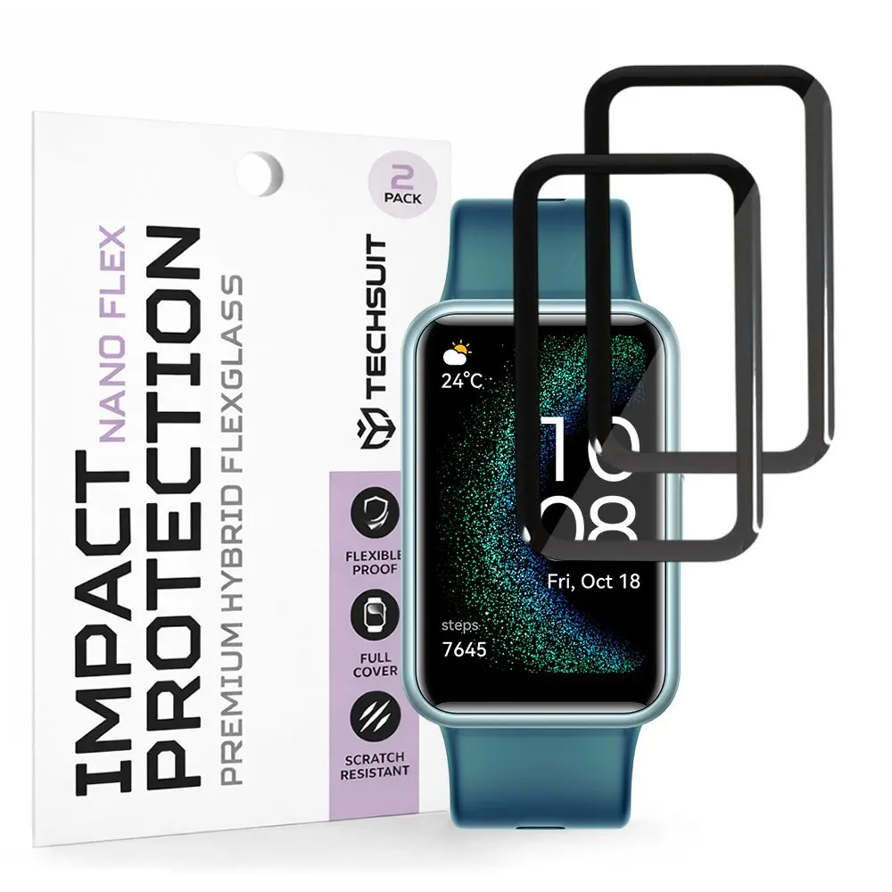 Techsuit Nano Flex, Huawei Watch Fit SE, 2 kusy, černé
