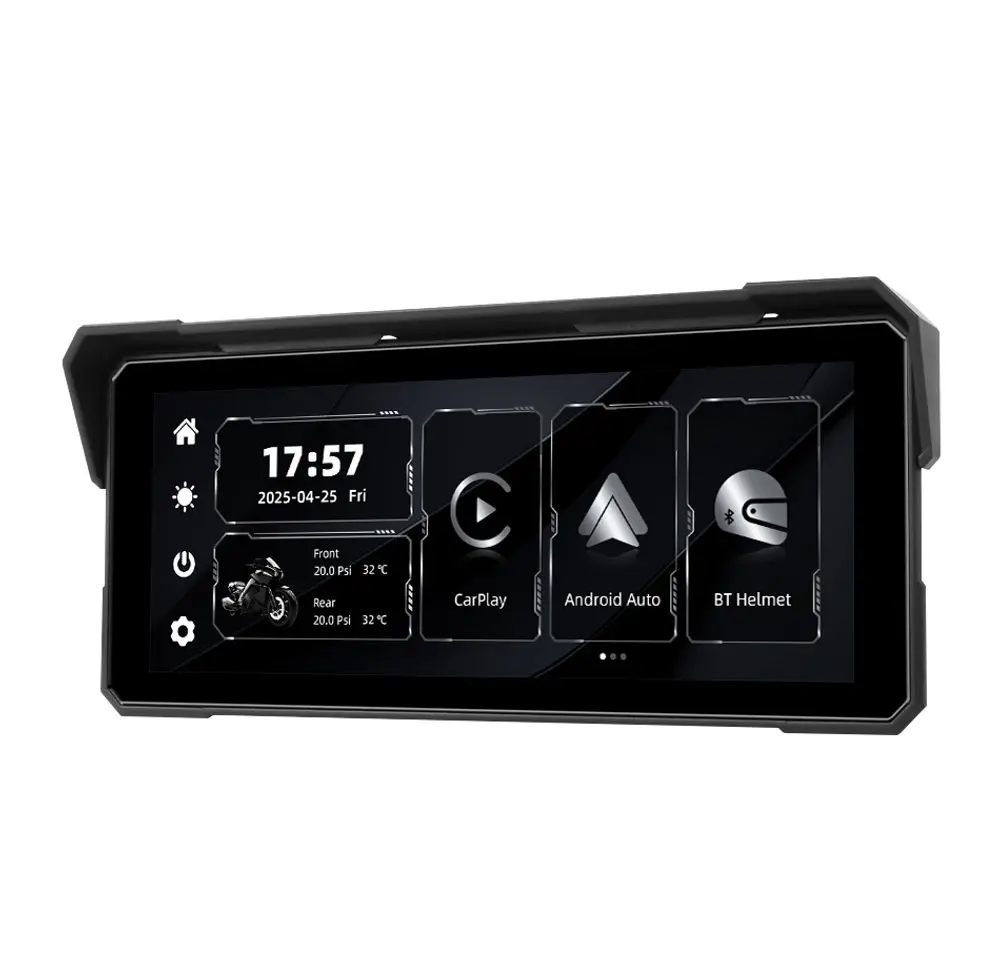 Motocyklový 8,1" IPS displej s bezdrátovým Apple CarPlay a Android Auto