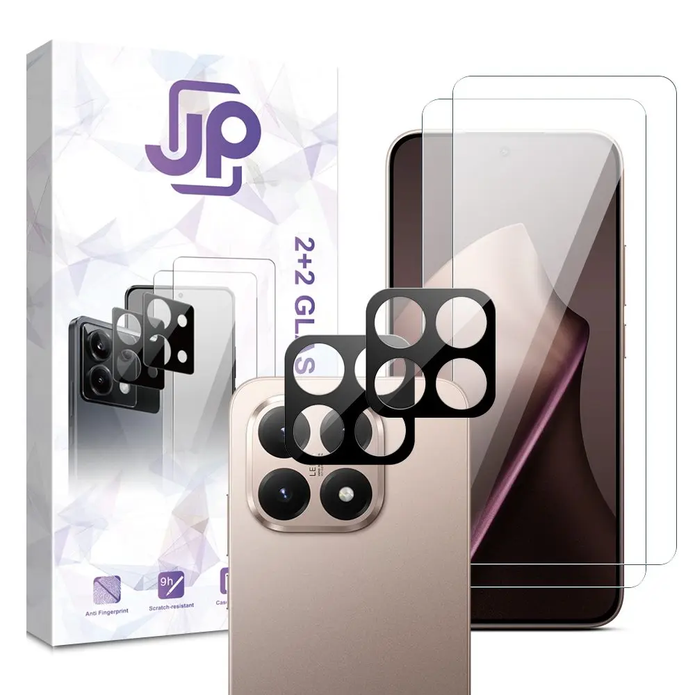 JP Combo pack, Sada 2 tvrzených skel a 2 sklíček na fotoaparát, Xiaomi 15T